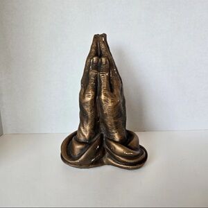 Vintage Bronze Praying Hands Sculpture
